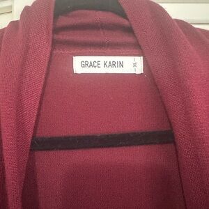 Grace Karin Burgundy Cardigan Duster